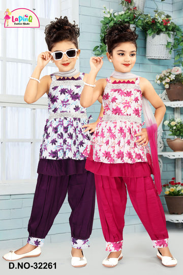 Girls Afghani Dress with Dupatta