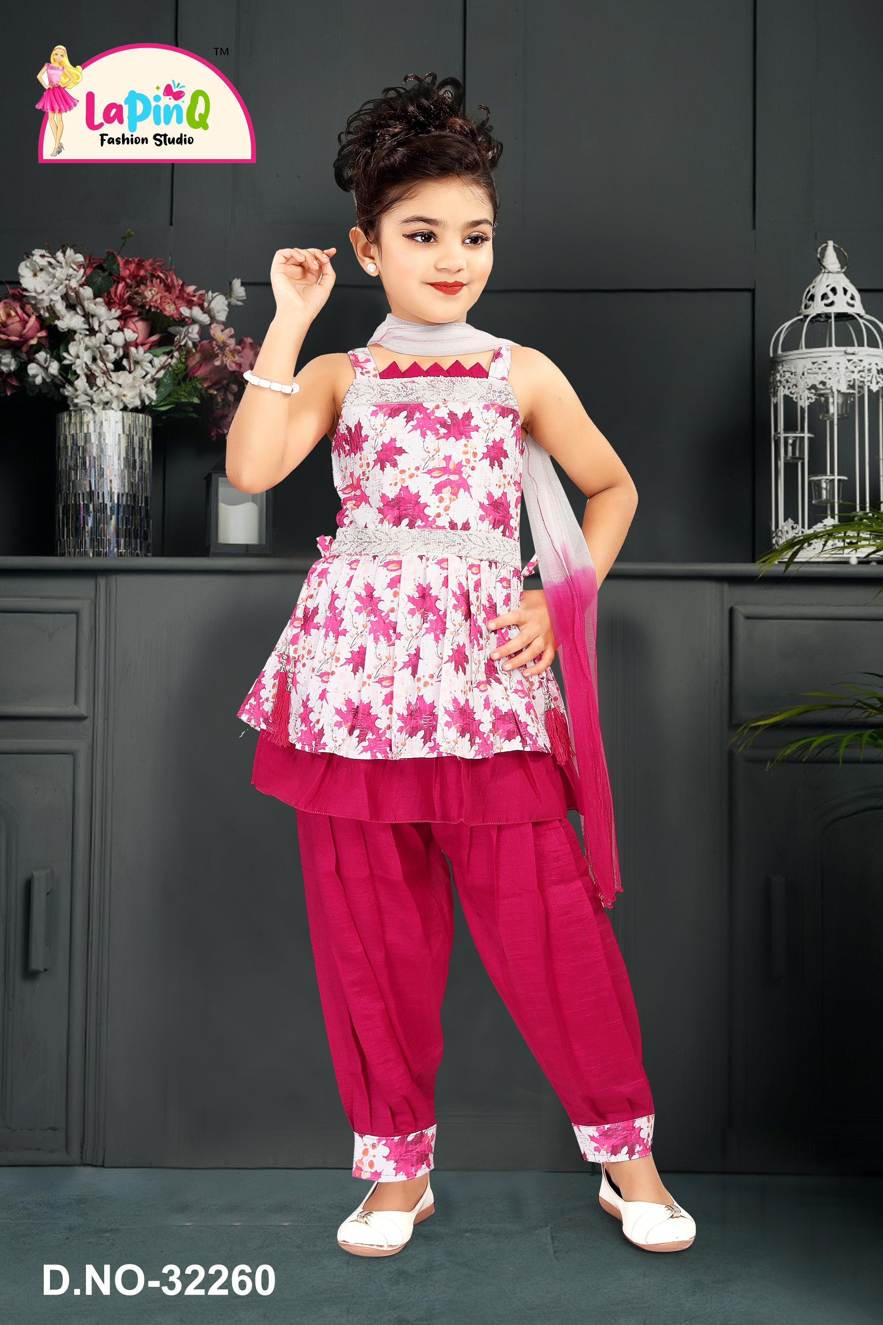 Girls Afghani Dress with Dupatta