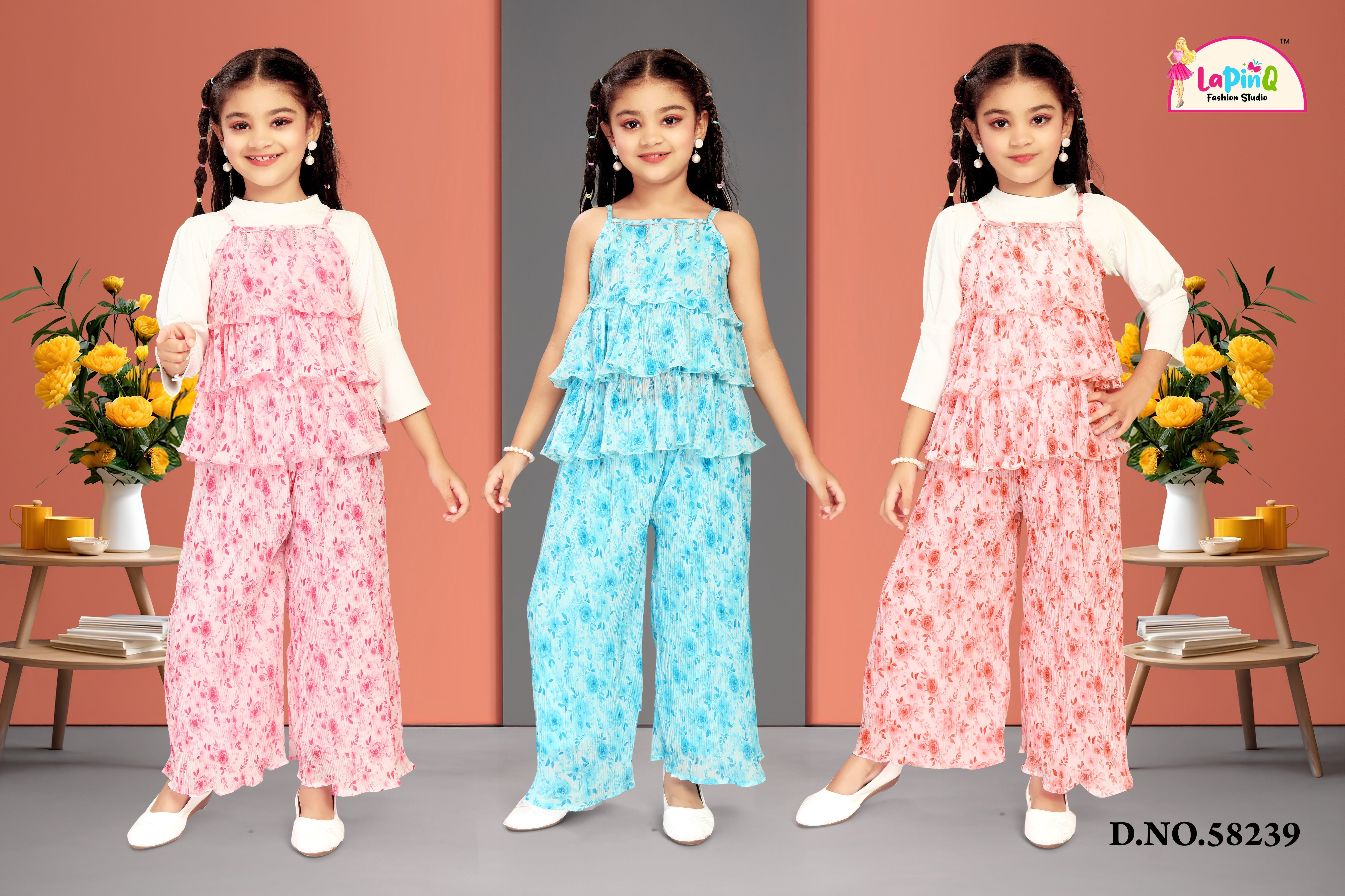 Plazzo set with Layered Peplum Top