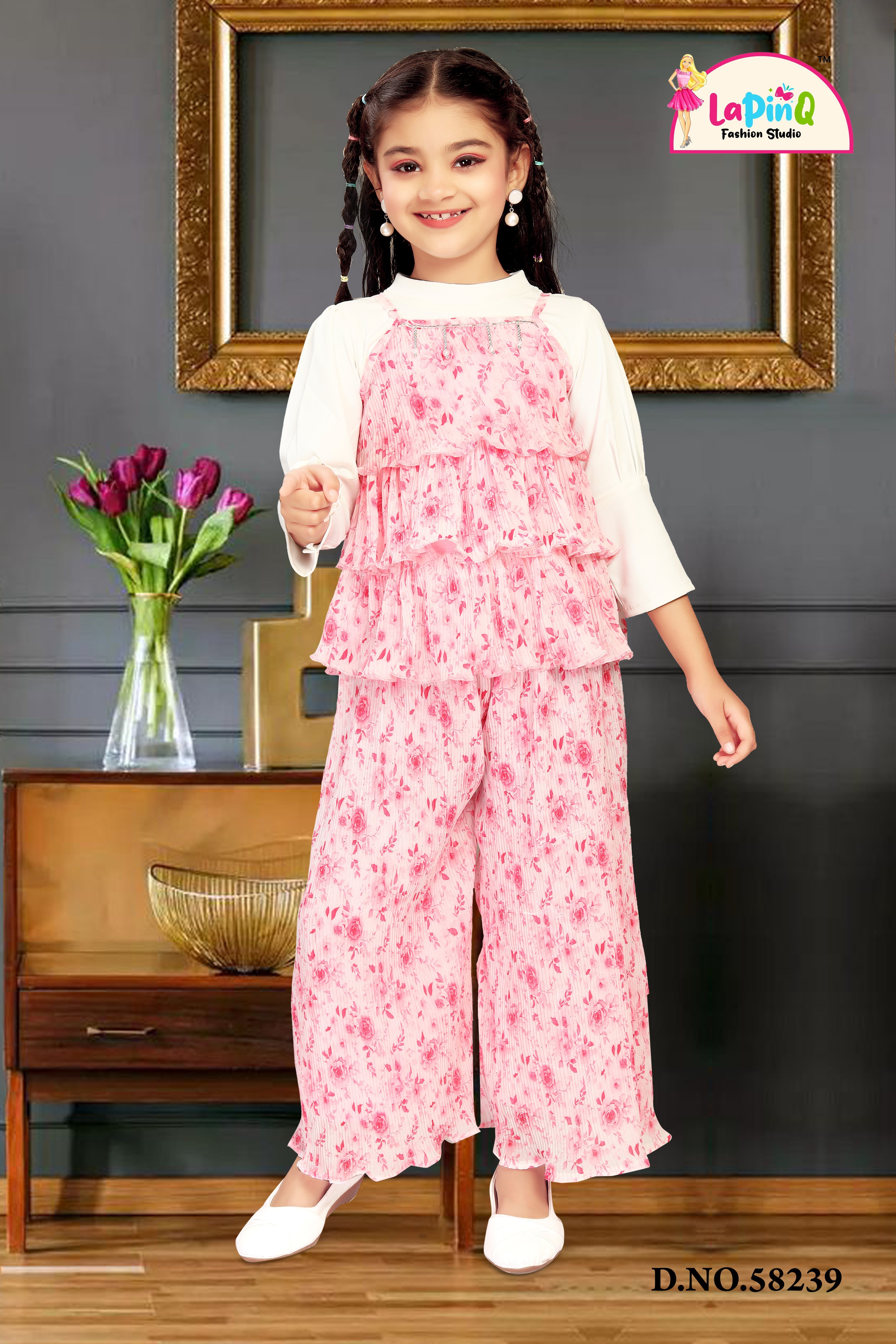 Plazzo set with Layered Peplum Top