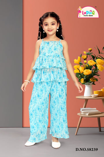 Plazzo set with Layered Peplum Top