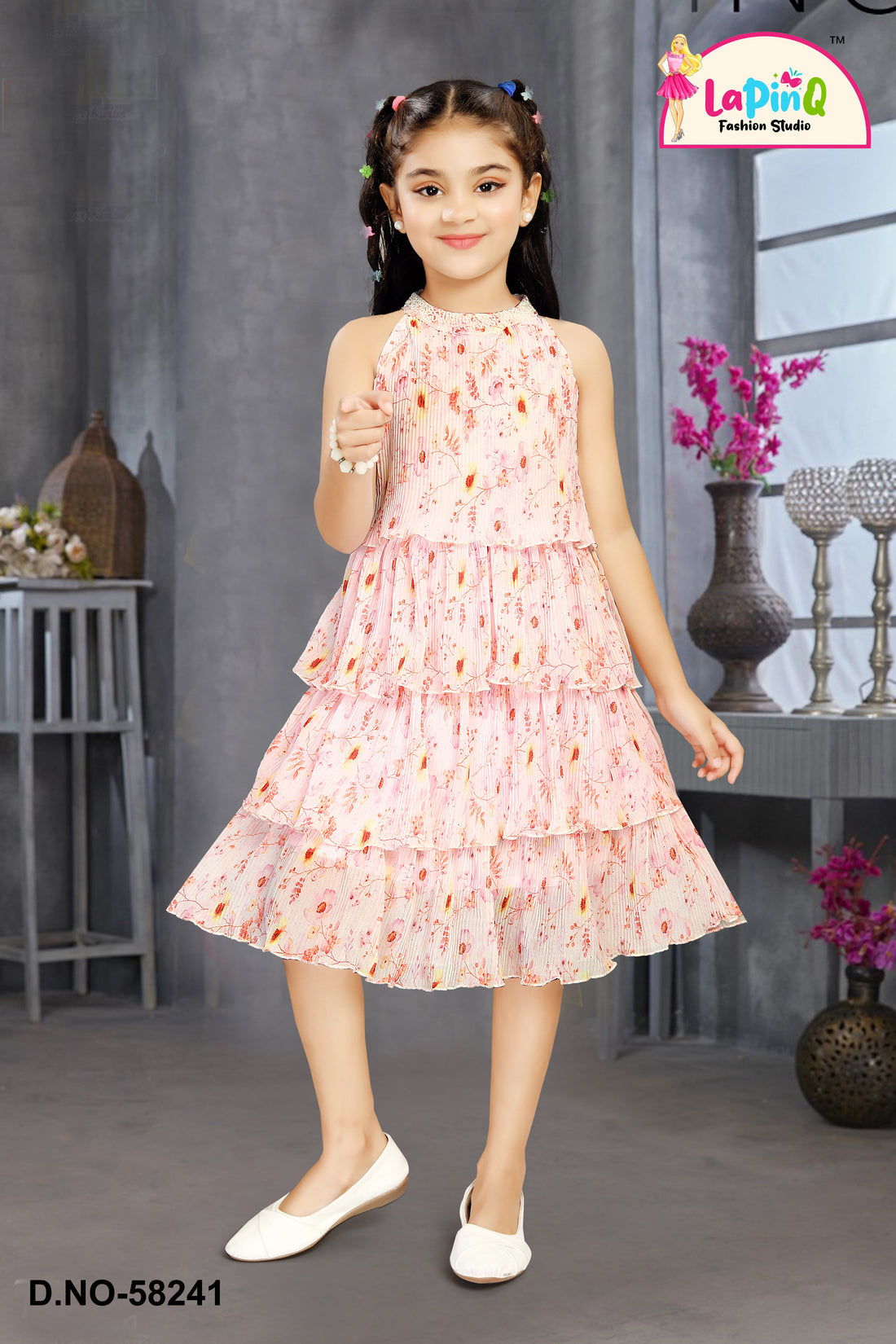 Girls One Piece Ruffle Frock Dress