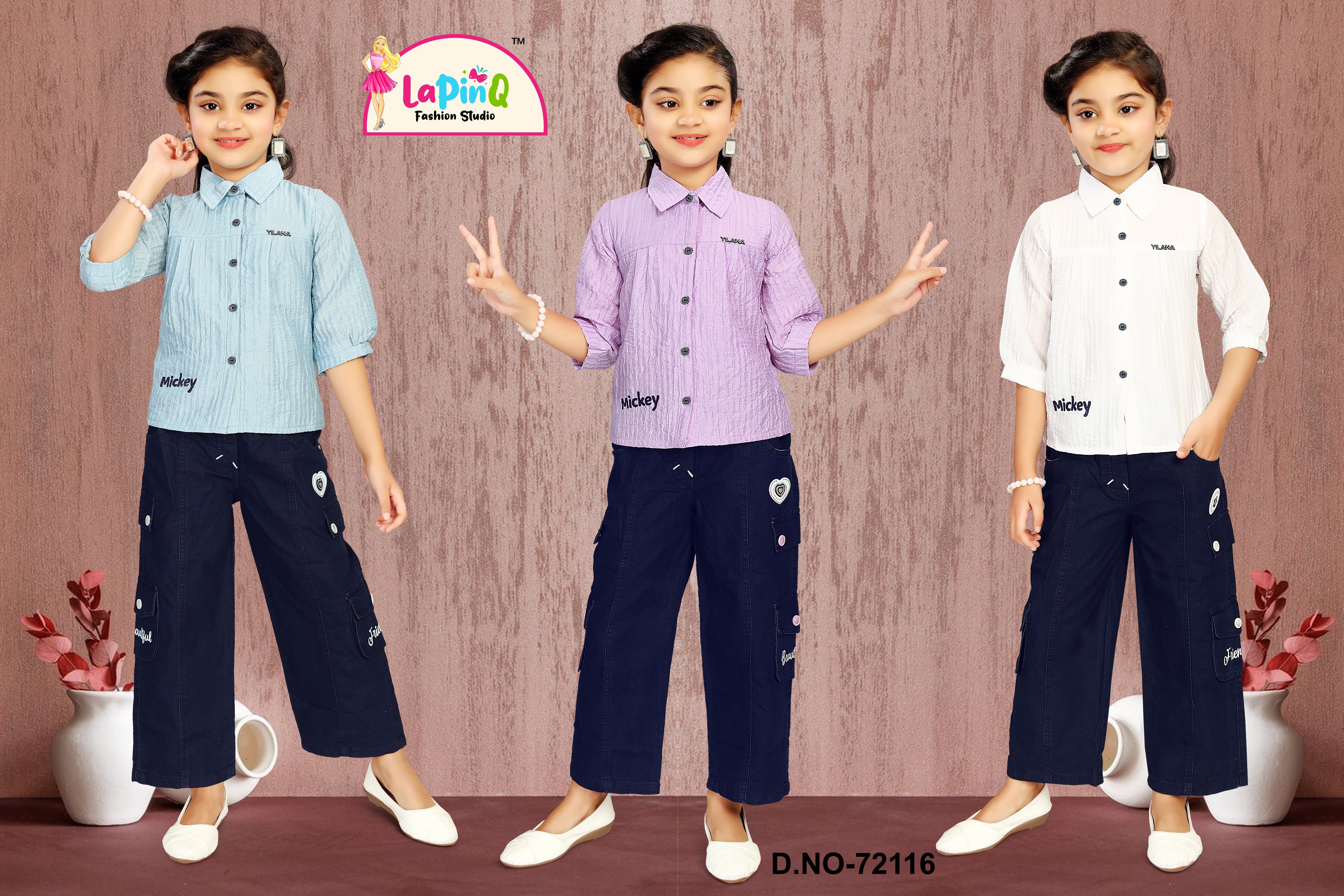 Stylish Demin and Shirt Set for Girls